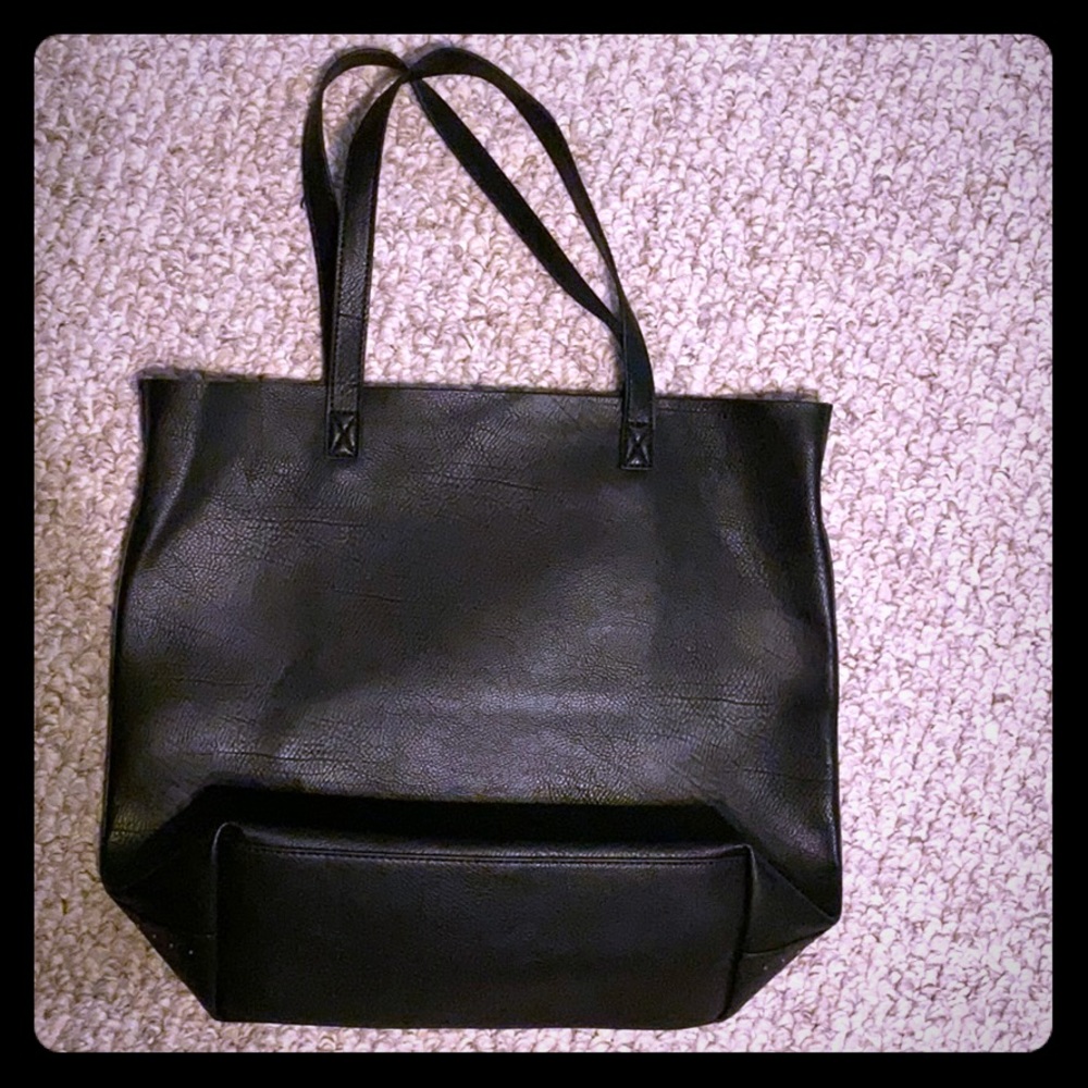 Faux Leather American Eagle Black Crossbody Tote